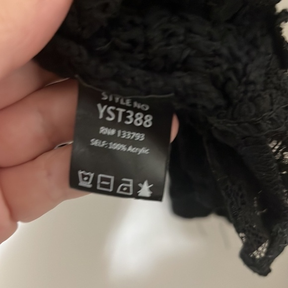 POL Crochet Lace Sleeves Button Down Cardigan - Picture 6 of 7